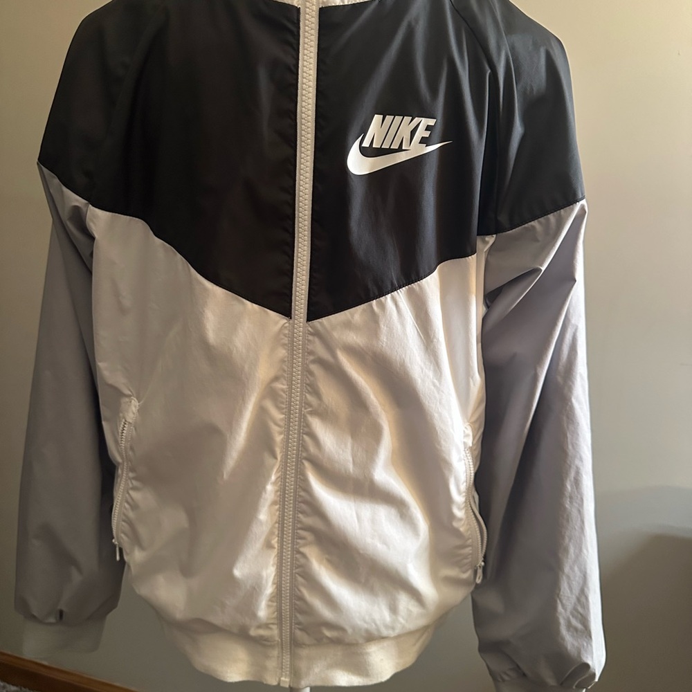 Nike Black and White Windbreaker Jacket
